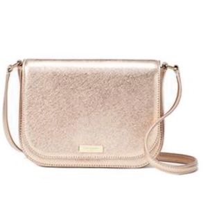 rose gold pebbled leather kate spade crossbody bag
